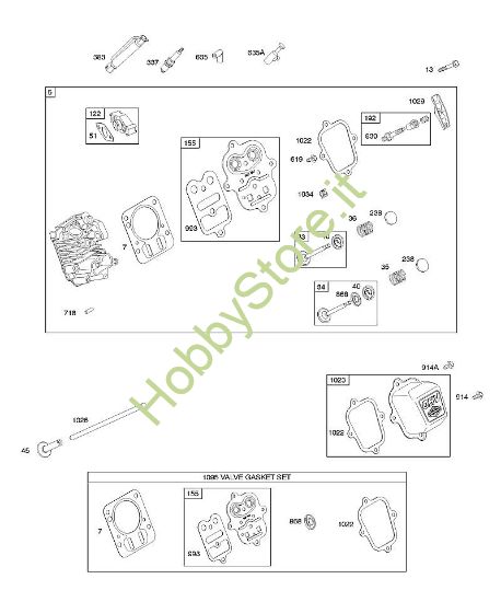 C - Testata, set guarnizioni valvole B&S - 11 €¦ 110492-0165-E1 brand Stihl